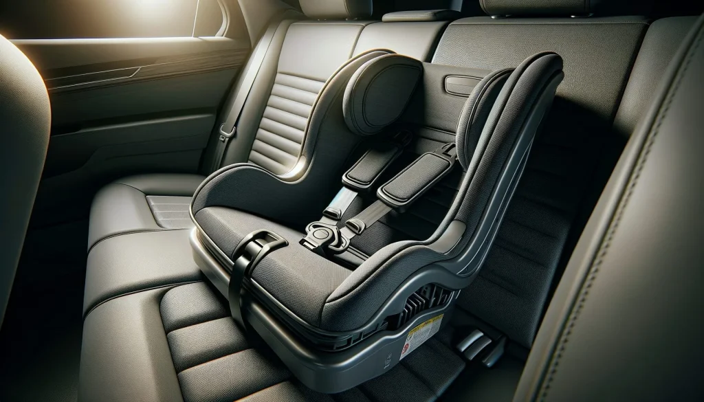 Close-up of ISOFIX car seat base showing anchor connection points — check if your car seat is expired
