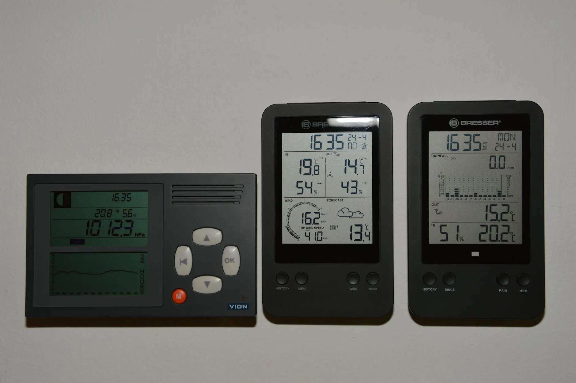 Digital room thermometer and hygrometer on a desk