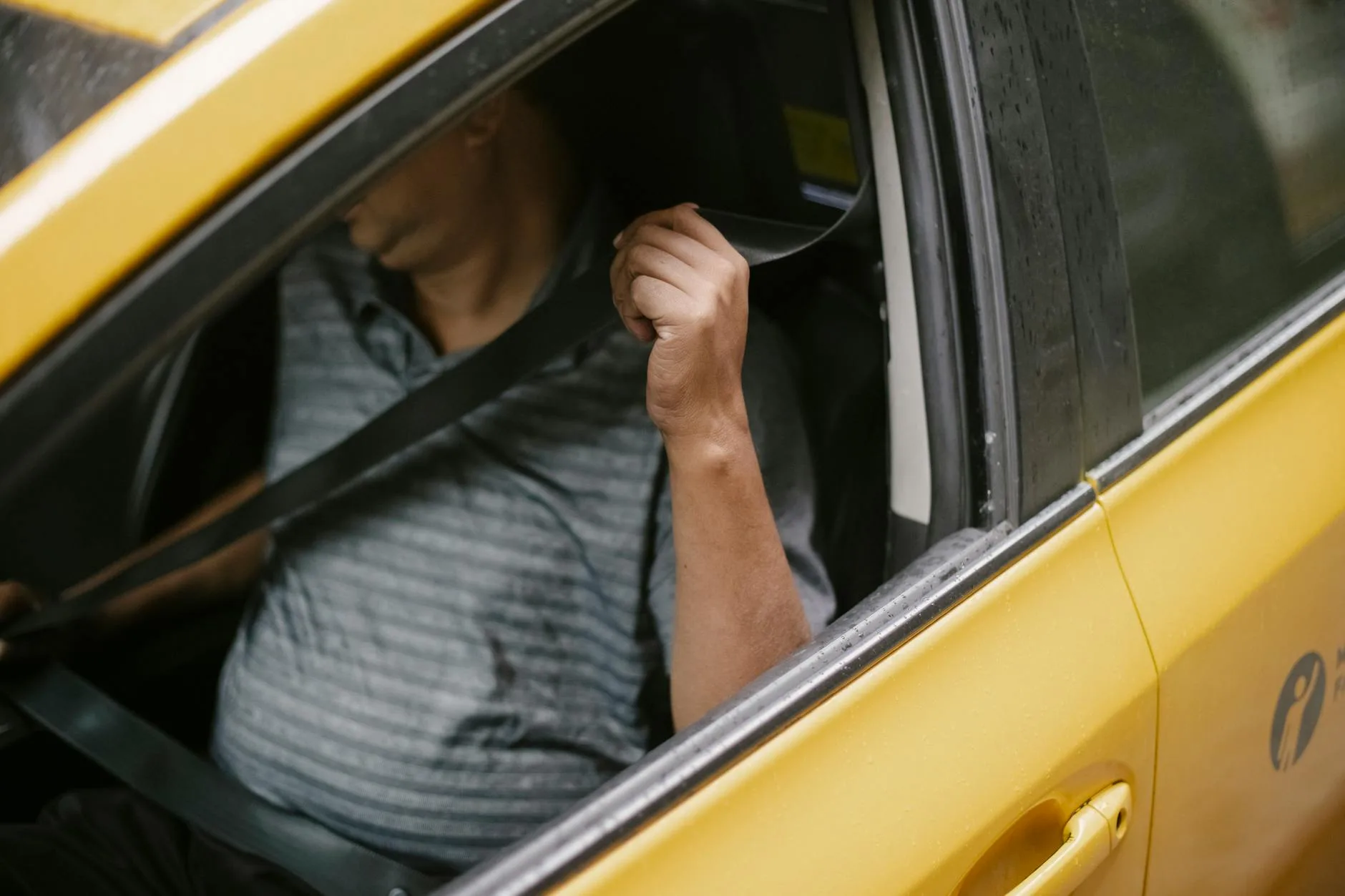 Seatbelt buckled in a car for child safety