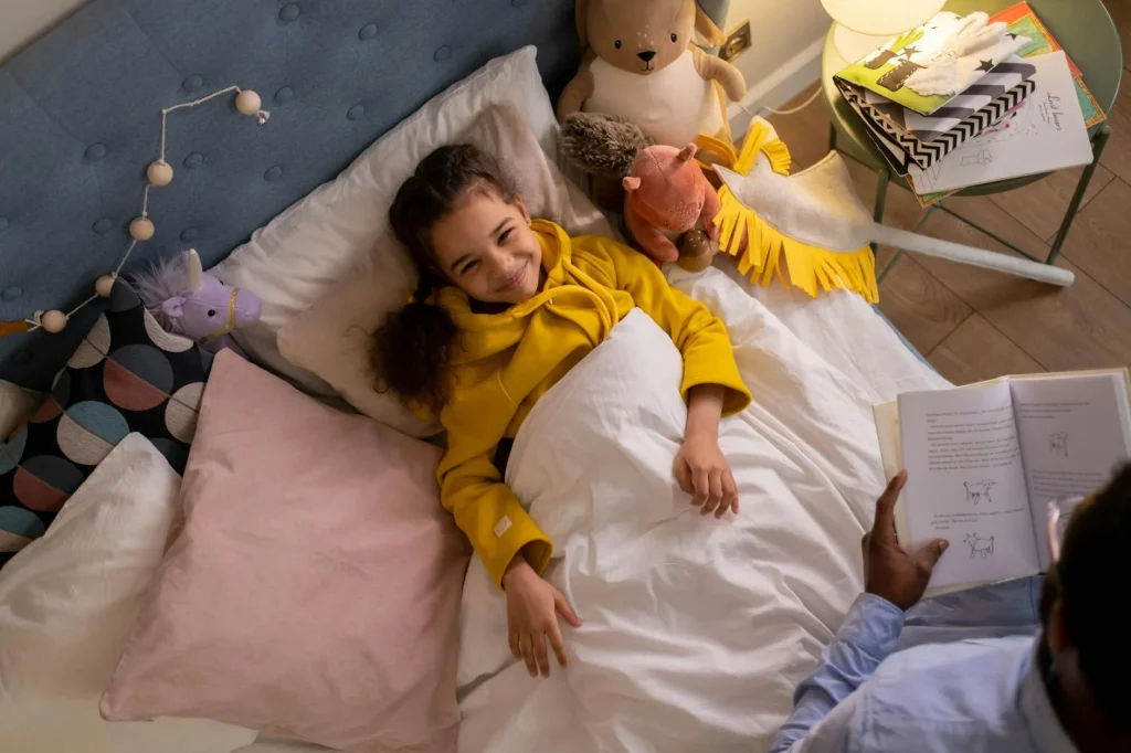 Toddler bedroom with a soft night light glowing at bedtime